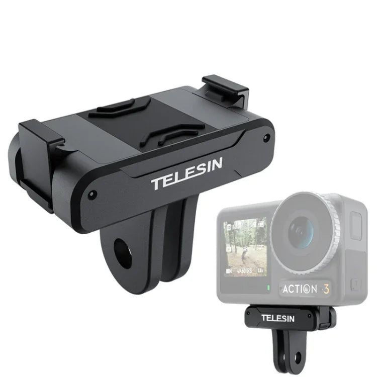 DJI OSMO Action 3用 TELESIN 磁気ツークローアダプター アクションカメラアクセサリー、磁気ツークローアダプター