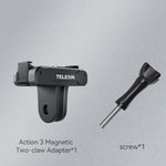 DJI OSMO Action 3用 TELESIN 磁気ツークローアダプター アクションカメラアクセサリー、磁気ツークローアダプター