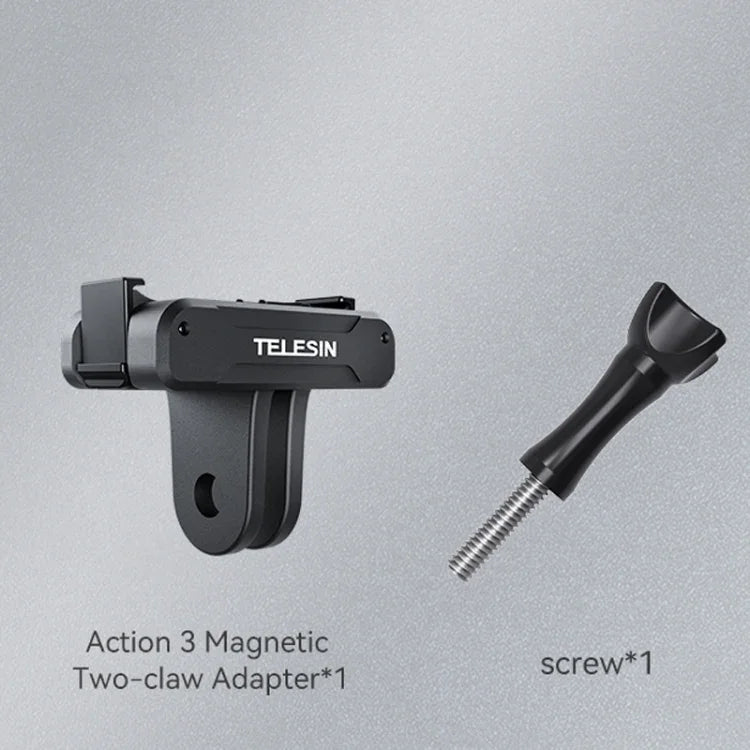 DJI OSMO Action 3用 TELESIN 磁気ツークローアダプター アクションカメラアクセサリー、磁気ツークローアダプター