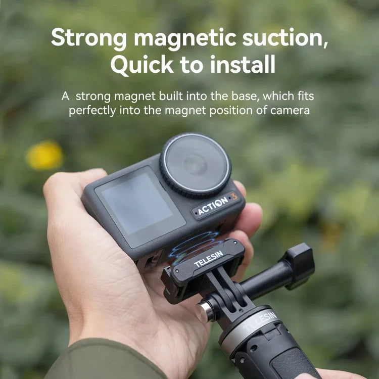 DJI OSMO Action 3用 TELESIN 磁気ツークローアダプター アクションカメラアクセサリー、磁気ツークローアダプター