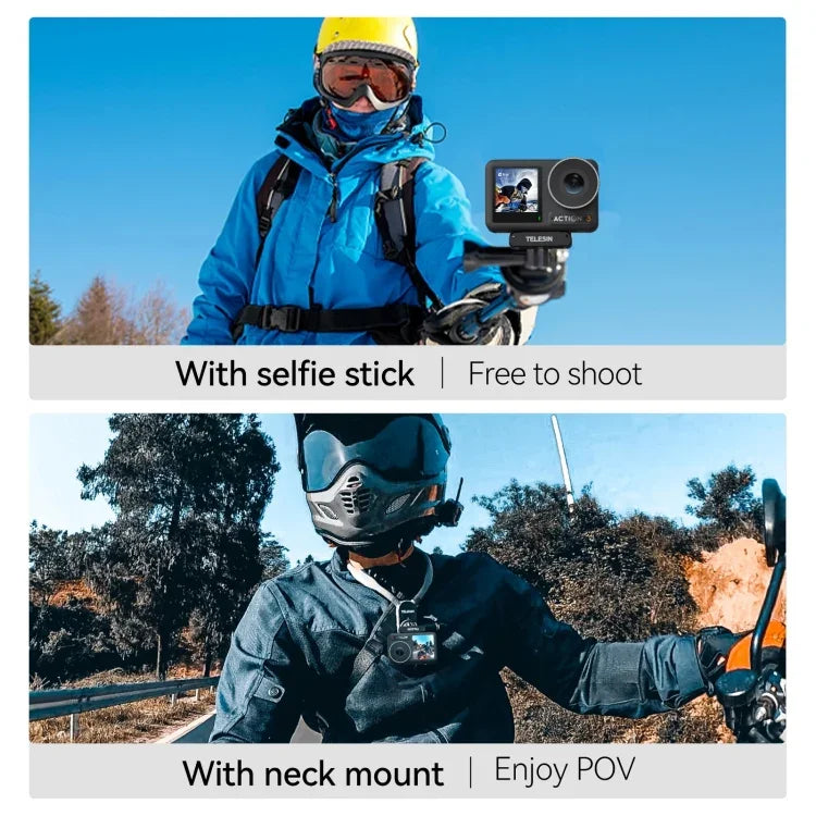 DJI OSMO Action 3用 TELESIN 磁気ツークローアダプター アクションカメラアクセサリー、磁気ツークローアダプター