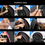 Car Wheel General TPE Protection Ring Bumper Wheel Decoration Modification Supplies, Black, Yellow, White, Orange, Gray, Red, Green, Blue, Pink, Purple