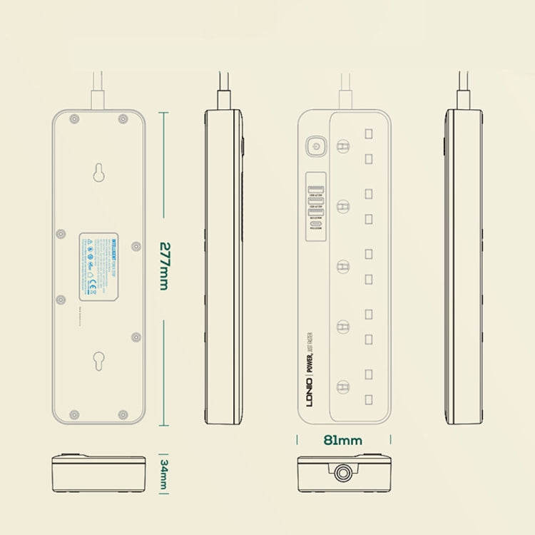 LDNIO 5+4ポート 多機能 トラベル ホーム オフィス 急速充電ソケット