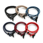 5pcs Whale Tail Braided Hand Rope Double Live Buckle Adjustable Bracelet, 5pcs Pink, 5pcs Yellow, 5pcs Red Wine, 5pcs Navy, 5pcs Khaki, 5pcs Red, 5pcs Black, 5pcs Light Blue, 5pcs Beige