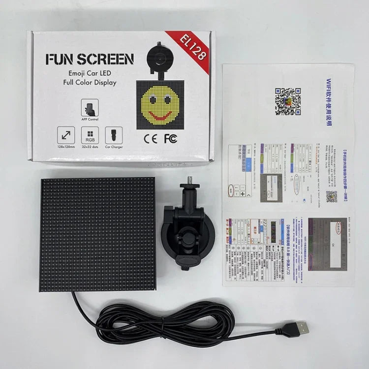 P4-32x32 RGB フルカラー 絵文字ピクチャー LED車載ディスプレイ 無線伝送 WiFi カスタム、P4-32x32 RGB USB