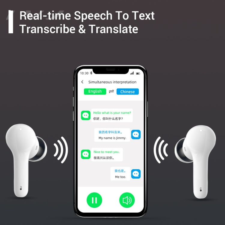 M6 多国間相互翻訳スマートBluetooth翻訳イヤホン 127言語対応、M6 ホワイト