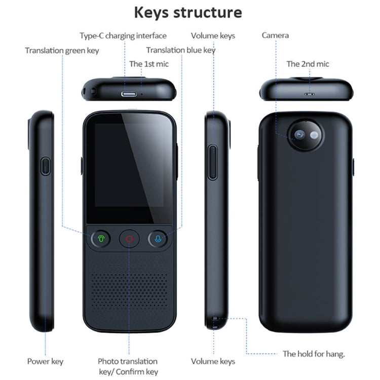 T10Pro Wifi 人工知能 写真／録音翻訳機 138言語対応、T10Pro ホワイト、T10Pro ブラック