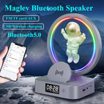 Y-558 磁気浮上宇宙飛行士TWS Bluetoothスピーカー RGBライト付き スタイル：ゴールデンベーシック、シルバーベーシック、ゴールデンクロックモデル、シルバークロックモデル、ゴールデンワイヤレス充電、シルバーワイヤレス充電
