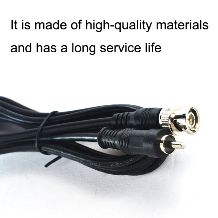 BNC オス から RCA オス 接続ケーブル 銅製 HD ビデオ同軸ケーブル 監視ケーブル、長さ：、1m、1.5m、2m、3m、5m