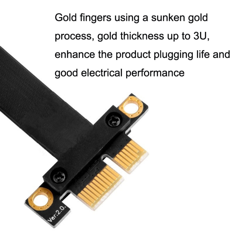 PCI-E 3.0 1X 90度 グラフィックカード／無線ネットワークカード延長ケーブル、ケーブル長：5cm、10cm、15cm、20cm、25cm、30cm、40cm、50cm