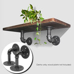 鍛鉄製吊り鉢植物用壁棚 水道管棚 11インチ フランジ 7x7cm、10x15cm、14x14cm、6インチ、8インチ、10インチ、11インチ、12インチ