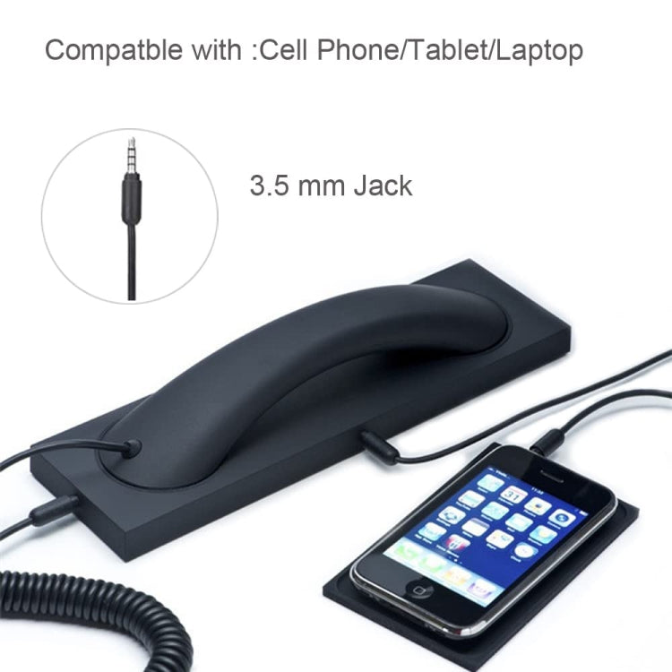 3.5mm ユニバーサルオフィス携帯電話レトロ外付けヘッドセット 携帯電話ハンドセット、3.5mm 有線ブラック、3.5mm 有線ホワイト