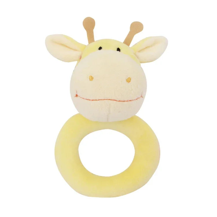 赤ちゃん用手持ちラトルおもちゃ 手握りスティック 新生児用安眠おもちゃ、スタイル：キリン、ピンクラビット、小さなグレー象、コアラ、ブタ、サル、ホワイトラビット、小さな赤いネズミ、小さな花の象、小さなバナナ、スリープベアブルーラトル