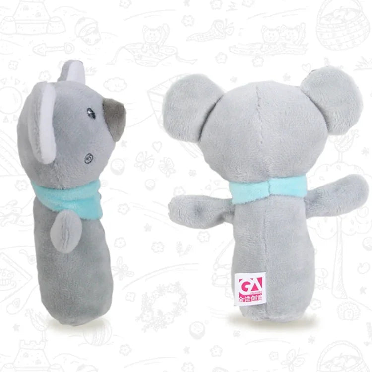 赤ちゃん用手持ちラトルおもちゃ 手握りスティック 新生児用安眠おもちゃ、スタイル：キリン、ピンクラビット、小さなグレー象、コアラ、ブタ、サル、ホワイトラビット、小さな赤いネズミ、小さな花の象、小さなバナナ、スリープベアブルーラトル
