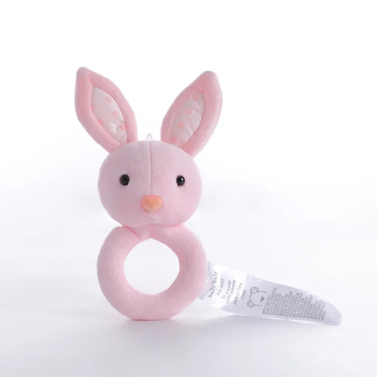 赤ちゃん用手持ちラトルおもちゃ 手握りスティック 新生児用安眠おもちゃ、スタイル：キリン、ピンクラビット、小さなグレー象、コアラ、ブタ、サル、ホワイトラビット、小さな赤いネズミ、小さな花の象、小さなバナナ、スリープベアブルーラトル
