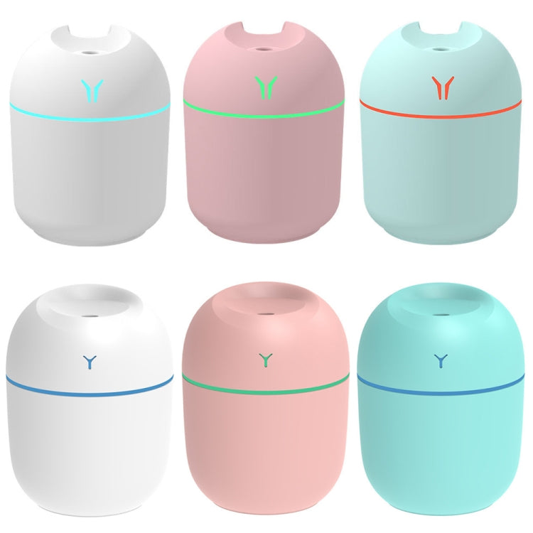 USBミニデスクトップ カラフルナイトライト 車用加湿器 仕様: 250ml (Y-ホワイト), 250ml (Y-ピンク), 250ml (Y-ブルー), 220ml (Y2-ホワイト), 220ml (Y2-ピンク), 220ml (Y2-ブルー)