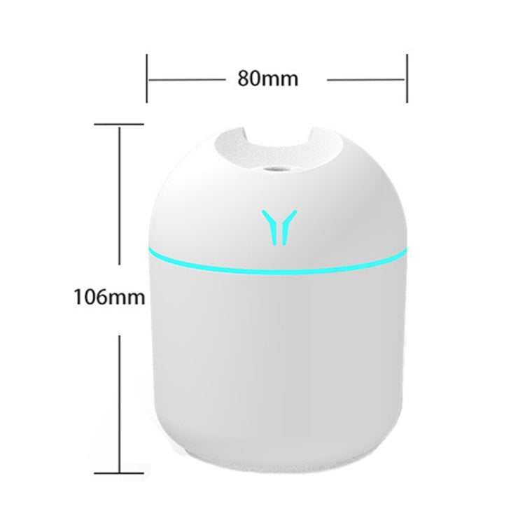 USBミニデスクトップ カラフルナイトライト 車用加湿器 仕様: 250ml (Y-ホワイト), 250ml (Y-ピンク), 250ml (Y-ブルー), 220ml (Y2-ホワイト), 220ml (Y2-ピンク), 220ml (Y2-ブルー)