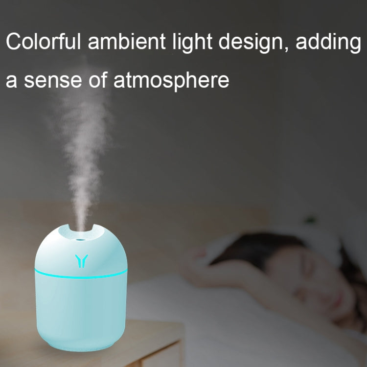 USBミニデスクトップ カラフルナイトライト 車用加湿器 仕様: 250ml (Y-ホワイト), 250ml (Y-ピンク), 250ml (Y-ブルー), 220ml (Y2-ホワイト), 220ml (Y2-ピンク), 220ml (Y2-ブルー)