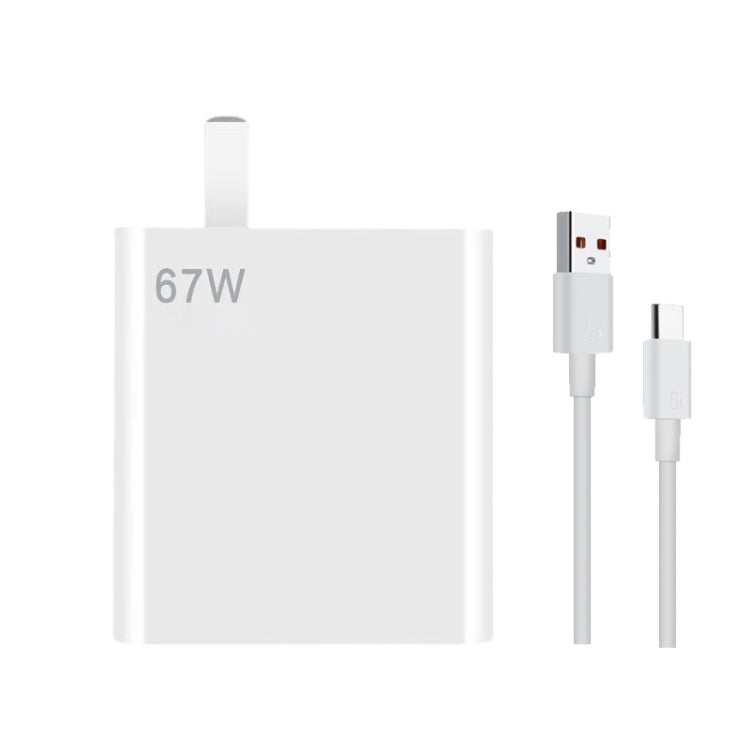 Xiaomi / Redmi用 67W 充電器 ユニバーサル電話充電ヘッド USプラグ、スタイル：充電器、充電器＋1mケーブル
