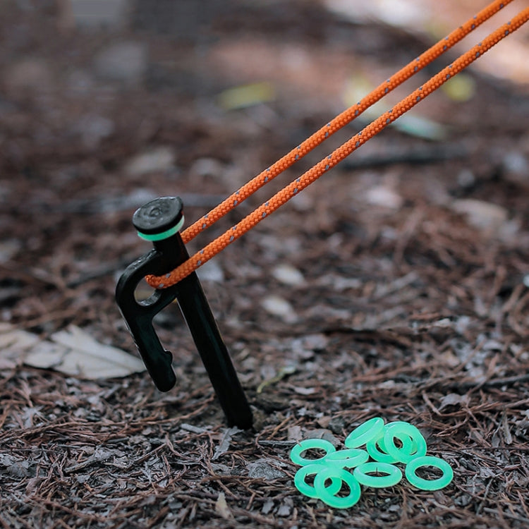 100pcs Outdoor Camping Nail Luminous Circle Multifunctional Silicone Reflective Warning Ring, Luminous Circle