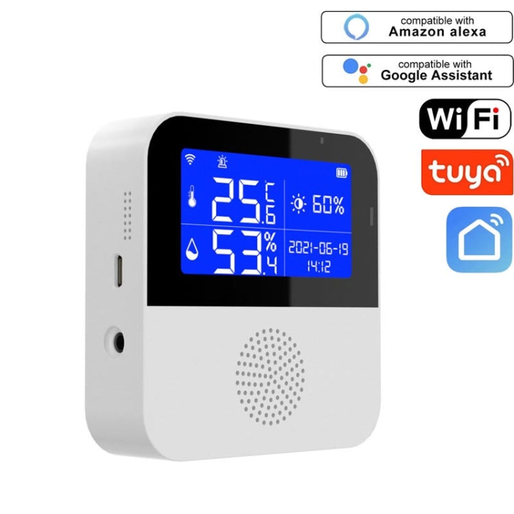 Tuya WIFI 温湿度センサー 2.9インチLCDディスプレイ付き、仕様：センサーのみ、感知線付き