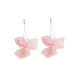 Long Exaggerated Fabric Art Handmade Petal Earrings, E1908-21 Blue, E1908-22 Yellow, E1908-23 Red, E1908-24 Pink, E1908-25 Black, E1908-26 White, E1908-27 Blue, E1908-28 Red, E1908-29 Black, E1908-30 Yellow, E1908-31 Pink, E1908-32 White, E1908-33 Blac...
