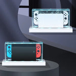 035 Nintendo Switch/OLEDゲームコンソール用ディスプレイ発光ベース防塵カバー、仕様：ライトベース、透明、ホワイトラベル、ブラックラベル、ハンドル、ジェットウォリアー、ノーブル、ゲンガー