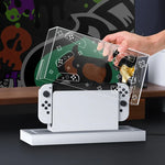 035 Nintendo Switch/OLEDゲームコンソール用ディスプレイ発光ベース防塵カバー、仕様：ライトベース、透明、ホワイトラベル、ブラックラベル、ハンドル、ジェットウォリアー、ノーブル、ゲンガー