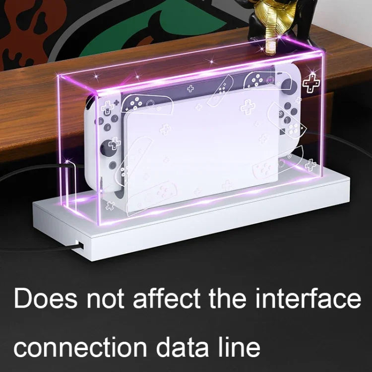 035 Nintendo Switch/OLEDゲームコンソール用ディスプレイ発光ベース防塵カバー、仕様：ライトベース、透明、ホワイトラベル、ブラックラベル、ハンドル、ジェットウォリアー、ノーブル、ゲンガー