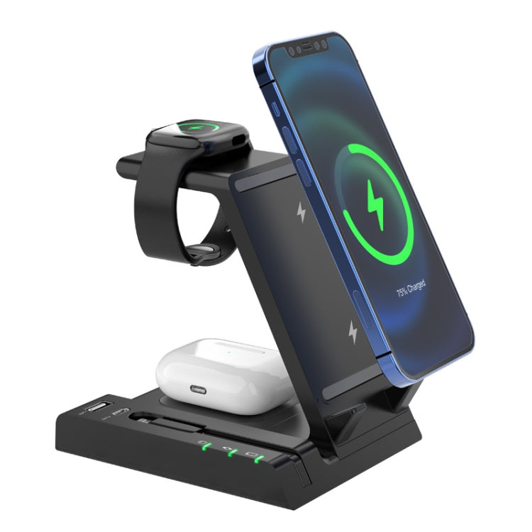 Z252 6イン1 ワイヤレス充電スタンドドック USB-C/Type-Cポート＆8ピン充電ケーブル付き