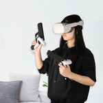 Meta Quest 2 VRコントローラー用 1ペア 頑丈なシューティングハンドルホルダー、ブラック