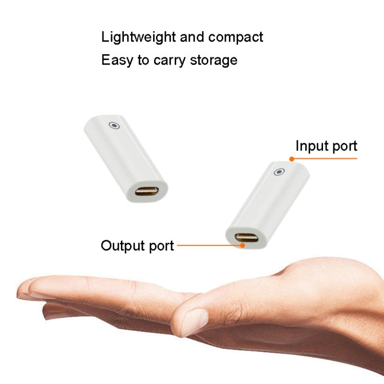Apple Pencil 1/2用充電アダプタースタイラス充電コンバーター、8ピンメスからメス、8ピンメスからType-C/USB-Cメス