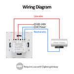 Tuya ZigBee 40A スマート高出力給湯器ライトエアコンスイッチ タイムボイスリモコン、ZigBee 40A ホワイト、ZigBee 40A ブラック