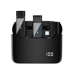 デジタルディスプレイ ワイヤレスラベリアマイク 充電コンパートメント付き、仕様: S16-S ワンツーブラック USB-C/Type-C インターフェース、S16-S ワンツーブラック 8ピンインターフェース