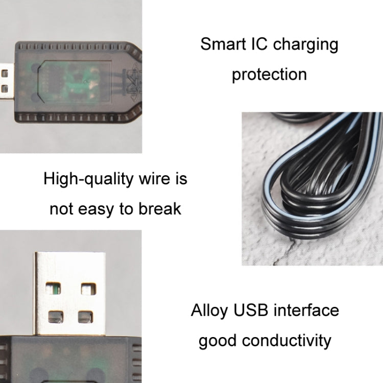 7.4V リチウムバッテリーチャージャー おもちゃ用航空機アクセサリー USBデータケーブル
