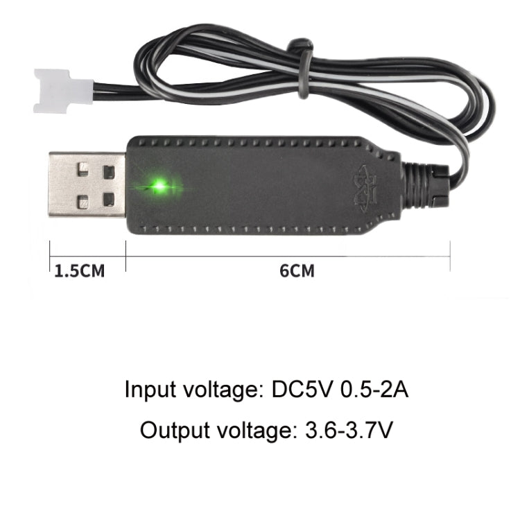 3.7V x 2 USB スマートチップ 四軸航空機充電ケーブル