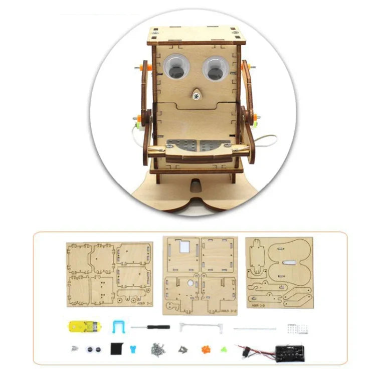 ロボットがコインを食べる子供向けDIY科学おもちゃ 教育用科学実験キット 木工細工、ロボットがコインを食べる