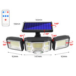 リモコン付きソーラー壁掛けライト LED三重回転センサー投光器、192LED一体型、192COB一体型、192LED分離型、192COB分離型