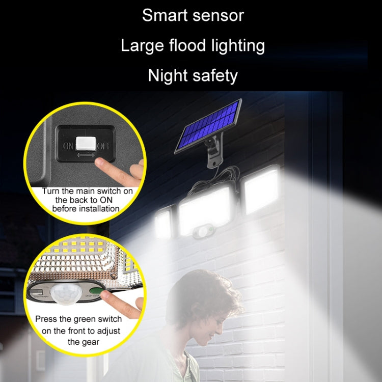 リモコン付きソーラー壁掛けライト LED三重回転センサー投光器、192LED一体型、192COB一体型、192LED分離型、192COB分離型