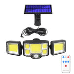 リモコン付きソーラー壁掛けライト LED三重回転センサー投光器、192LED一体型、192COB一体型、192LED分離型、192COB分離型