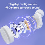 充電ケース付きステレオワイヤレスBluetoothイヤホン、スタイル：、BY18 デジタルディスプレイ ホワイト