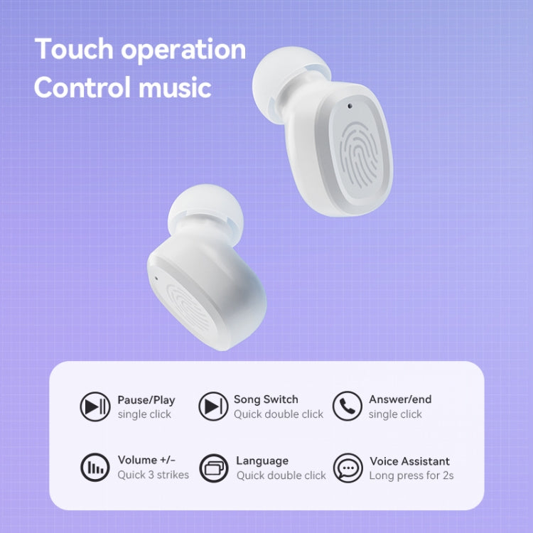 充電ケース付きステレオワイヤレスBluetoothイヤホン、スタイル：、BY18 デジタルディスプレイ ホワイト