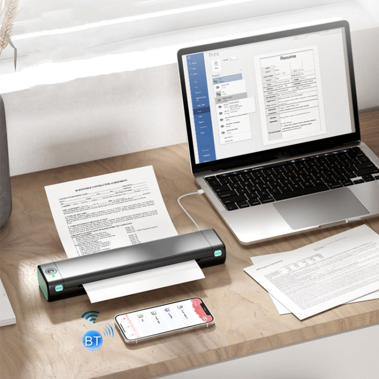 M08F Bluetooth ワイヤレス ハンドヘルド ポータブル サーマルプリンター、ブラックグリーン A4 バージョン、ブラック A4 バージョン、ホワイト A4 バージョン、ホワイトオレンジ A4 バージョン、グリーン A4 バージョン、ピンク A4 バージョン、グレー A4 バージョン、シルバー A4 バージョン、ブラックグリーン レター バージョン