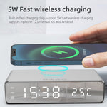 W258 時計・温度表示付き デスクトップフォン・イヤホン ワイヤレス充電器、W258 5W（シルバー）、W258 5W（ブラック）