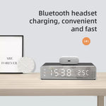 W258 時計・温度表示付き デスクトップフォン・イヤホン ワイヤレス充電器、W258 5W（シルバー）、W258 5W（ブラック）