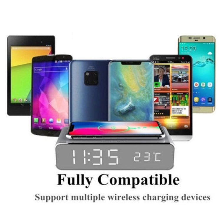 W258 時計・温度表示付き デスクトップフォン・イヤホン ワイヤレス充電器、W258 5W（シルバー）、W258 5W（ブラック）