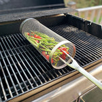 アウトドア ステンレス バーベキューケージ BBQ 丸メッシュチューブ、20cm フック付き、30cm フック付き