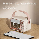 S11 ハンドヘルドレトロ目覚まし時計Bluetoothスピーカー デスクトップポータブル時計 S11（ベージュ）、S11（ピンク）