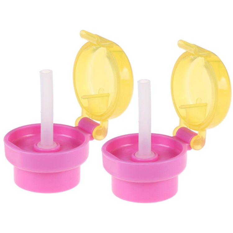 2個 CJ07205 ベビー用ストロー蓋 子供用携帯飲みストロー蓋、2個グリーン、2個ピンク