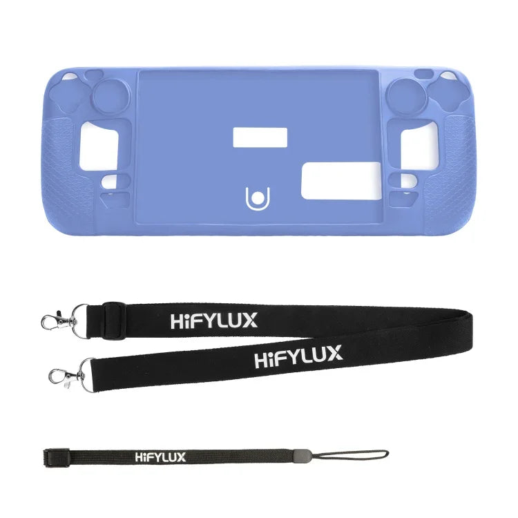 Steam Deck Hifylux ST-PF14ゲームコンソール用シリコンケース、傷防止滑り止めハンドヘルドケースストラップ付き、シリコンケースブルー、シリコンケースレッド